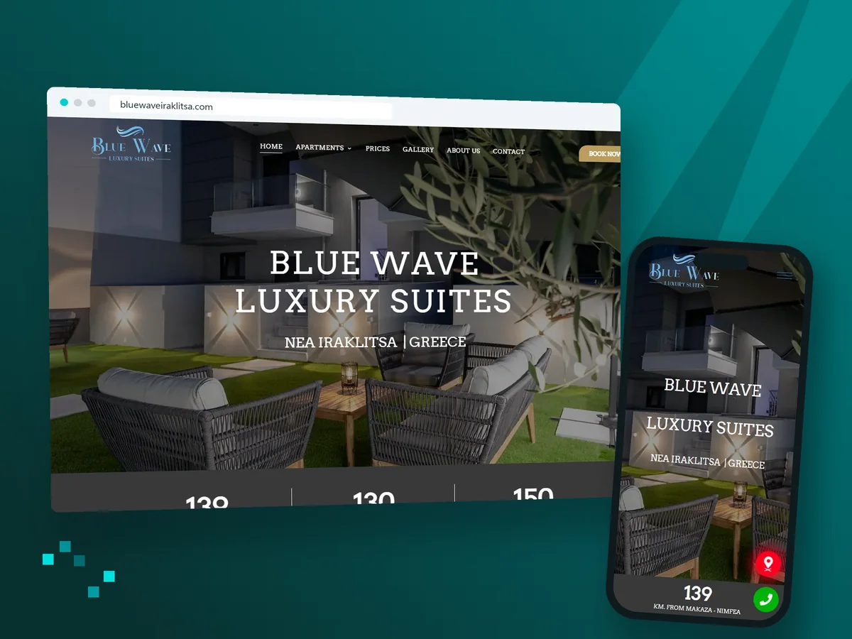 Blue Wave Luxury Suites website
